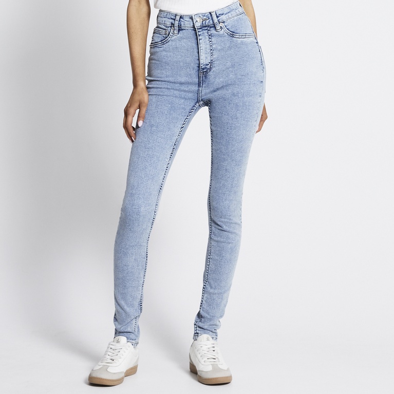 High waist skinny jeans "Snake" Washed out indigo